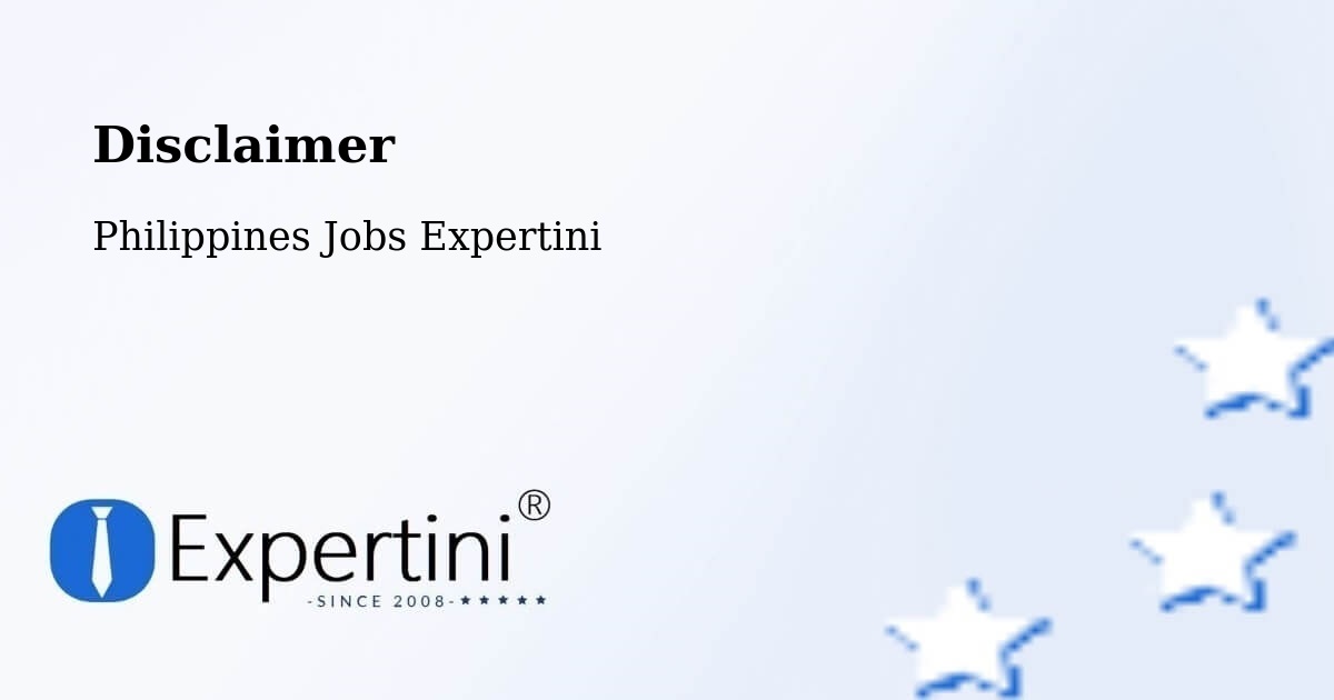 Disclaimer – Santa Monica - Philippines Jobs Expertini